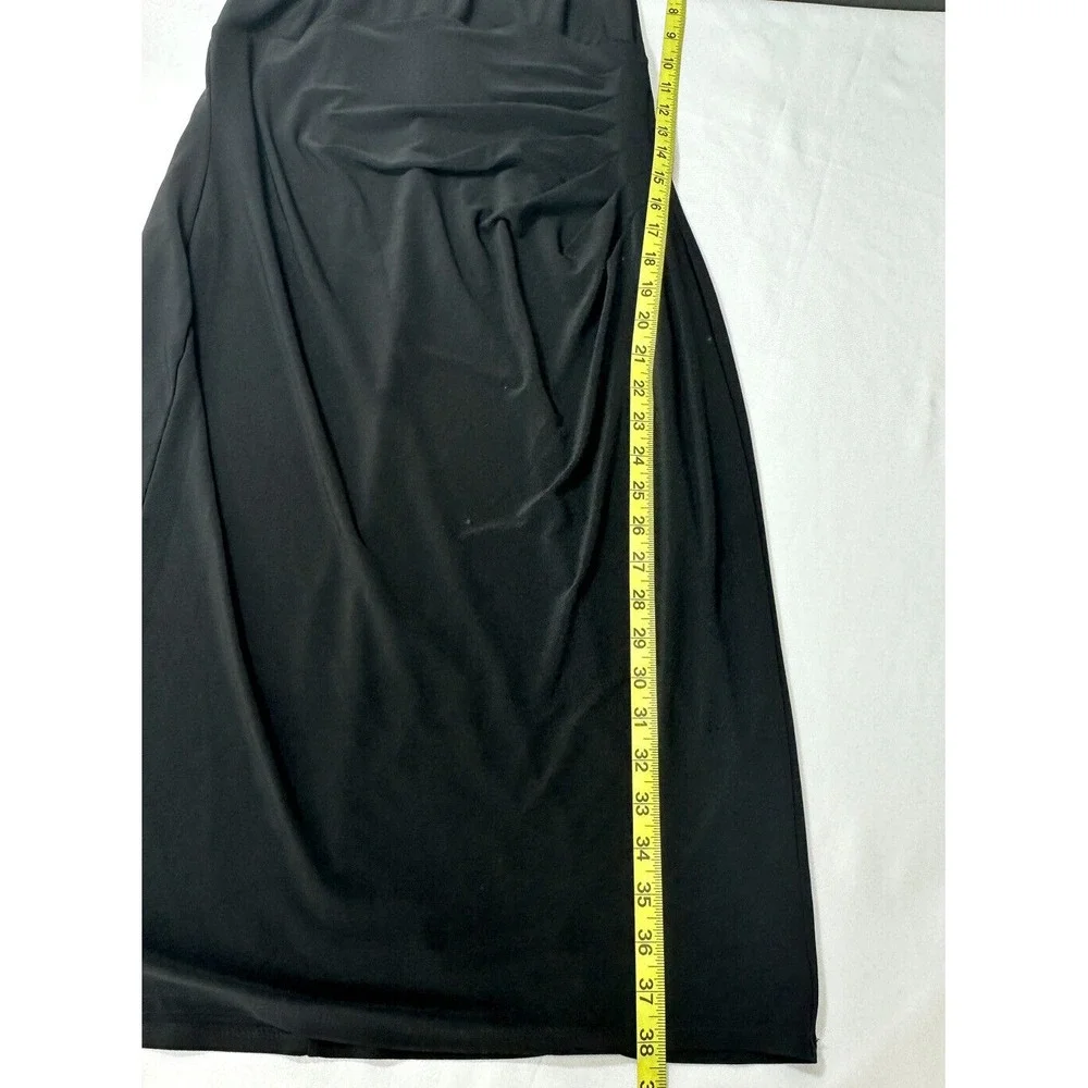 Lauren Ralph Lauren Womens 12 Dress Ruched Side Black Cowl Neck - Picture 5 of 7